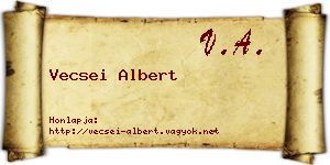 Vecsei Albert névjegykártya