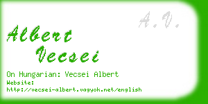 albert vecsei business card